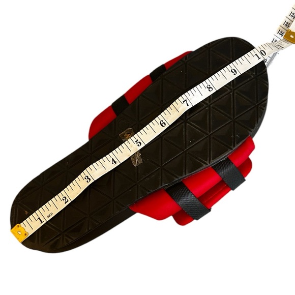 New Dolls Kill Size 7 Red Black Slide Sandals - Picture 4 of 6